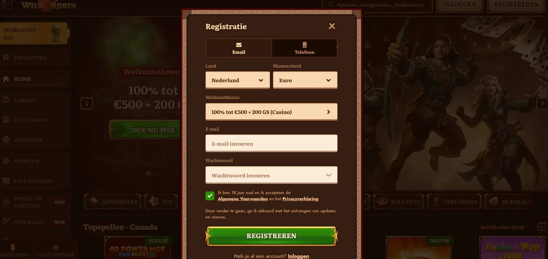 WildRobin Casino App – Mobiel casino plezier voor spelers in Nederland image 2